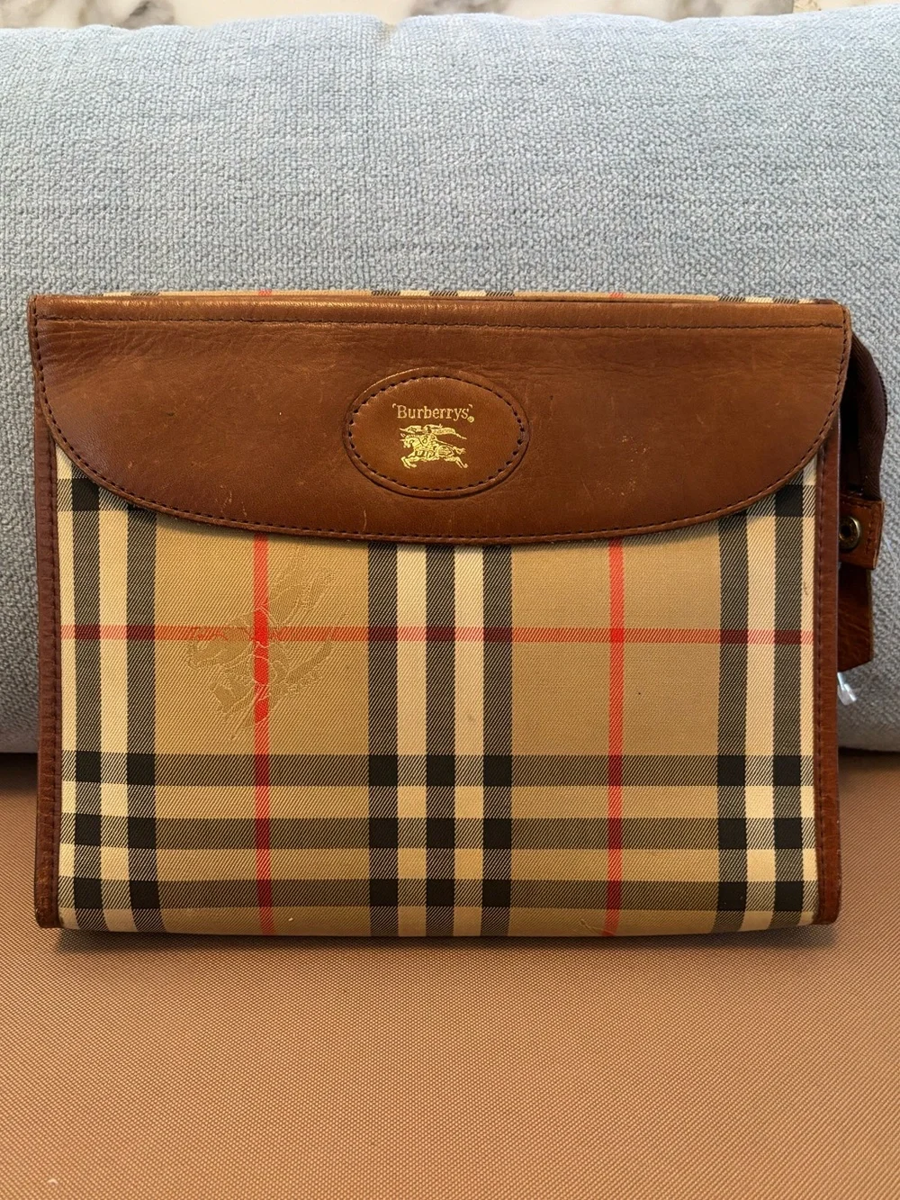 Vintage Burberry Cosmetic / Makeup Pouch